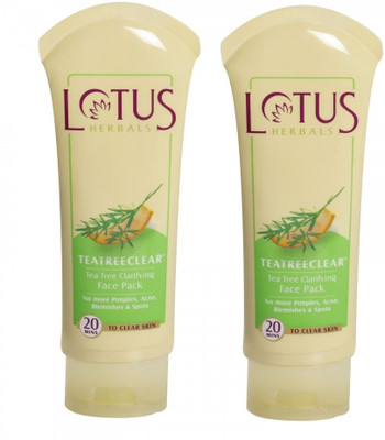 LOTUS HERBALS Tea Tree Clarifying Face Pack - Teatreeclear (Pack of 2)(240 g)