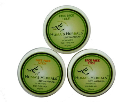 

Humas Herbals Home Made Natural Face Pack Rose, Tulsi, Neem(30 g)