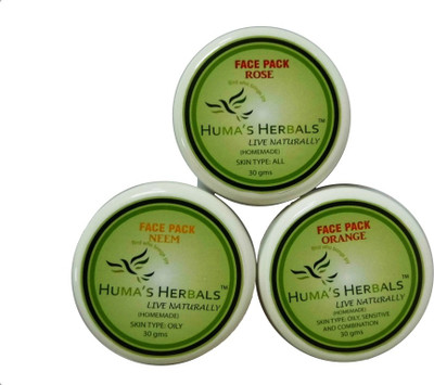 

Humas Herbals Home Made Natural Face Pack Rose, Orange, Neem(30 g)