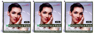 Satinance Green Face Pack 100gm - Pack of 3(300 g)