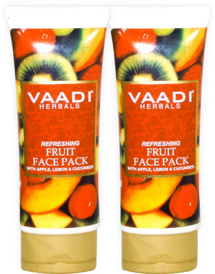 Vaadi Herbals Refreshing Fruit Face Pack with Apple, Lemon & Cucumber - Pack of 2(240 g)