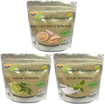 

PRAMSH MULTANI MITTI 100GM + NEEM 200GM +TULSI 200GM POWDER(500 g)