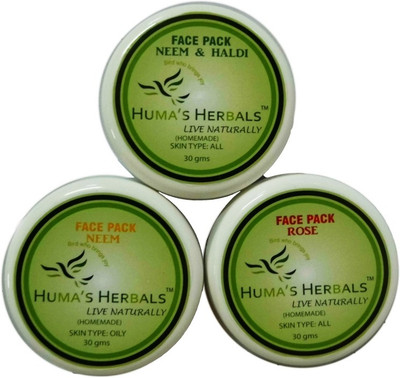 

Humas Herbals Home Made Natural Face Pack Rose, Neem, Neem & Haldi(30 g)