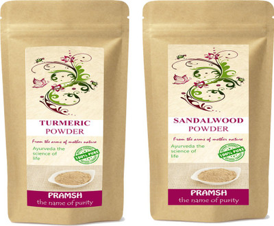 

Pramsh Premium Quality Turmeric & White Sandalwood Powder Combo 100gm Each(200 g)