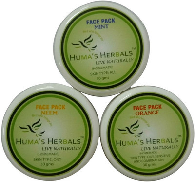 

Humas Herbals Home Made Natural Face Pack - Mint + Neem + Orange(30 g)