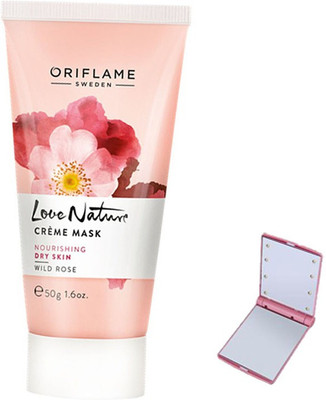 

Oriflame Sweden LOVE NATURE CREME MASK WILD ROSE WITH SMART POCKET MIRROR(50 ml)