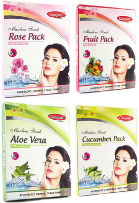 

Ganpati Herbal Rose Fruit Aloevera Cucumber Face pack 25 Gms(100 g)