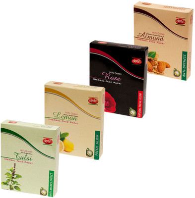 

Kangra Valley Hill's Queen Almond+Rose+Lemon+Tulsi Face Pack (Pack of 4)(400 g)
