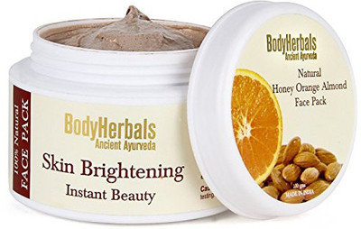 

BodyHerbals Skin Brightening Face Pack, 100% Natural Honey Orange Almond (100g)(100 g)