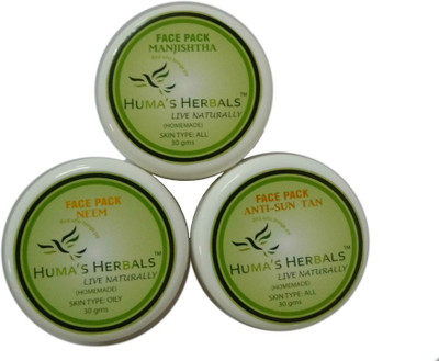 

Humas Herbals Home Made Natural Face Pack - Anti Sun-Tan + Neem + Manjishta(30 g)