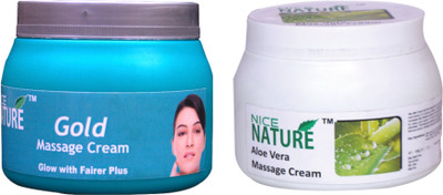 

Nice Nature COMBO PACK OF GOLD AND ALOE VERA MASSAGE CREAM(900 g)
