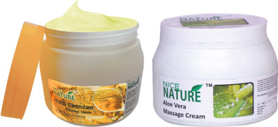 Nice Nature COMBO PACK OF HALDI CHANDAN & ALOE VERA MASSAGE CREAM(900 g) available at flipkart for Rs.430