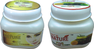 

Nice Nature COMBO PACK OF GOLD & FRUIT MASSAGE CREAM(200 g)