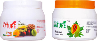 

Nice Nature COMBO PACK OF FRUIT AND PAPAYA MASSAGE CREAM(900 g)