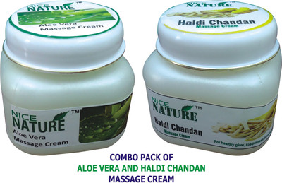 Nice Nature COMBO PACK OF ALOE VERA & HALDI CHANDAN MASSAGE CREAM(200 g) available at flipkart for Rs.350