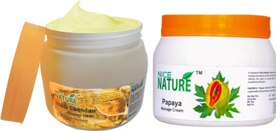 Nice Nature COMBO PACK OF HALDI CHANDAN AND PAPAYA MASSAGE CREAM(900 g) available at flipkart for Rs.426