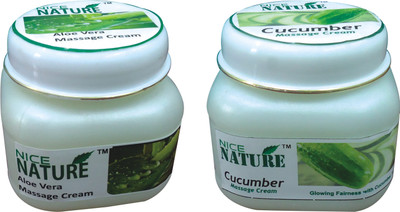 

Nice Nature COMBO PACK OF ALOEVERA & CUCUMBER MASSAGE CREAM(200 g)