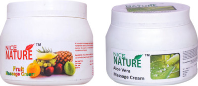 

Nice Nature COMBO PACK OF FRUIT AND ALOEVERA MASSAGE CREAM(900 g)