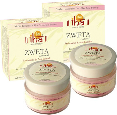 

IHA Ayurvedic Zweta Skin Lightening Cream - With Aloe-Vera & Saffron - Pack of 2(80 g)