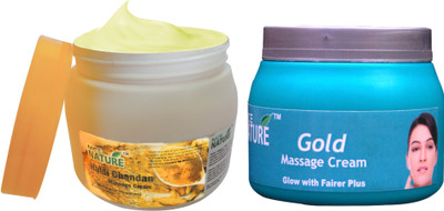 Nice Nature COMBO PACK OF HALDI CHANDAN & GOLD MASSAGE CREAM(900 g) available at flipkart for Rs.425