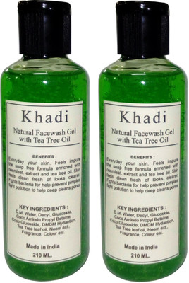 Khadi Herbal Natural facewash Gel- Tea Tree oil Face Wash(420 ml)