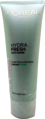 

L'Oreal Paris Hydrafresh Anti Shine Purifying & Refining Creamy Foam Face Wash(100 ml)