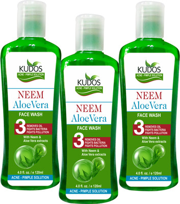 

Kudos Neem Aloevera Face Wash Ayurvedic X3 Pack Face Wash(360 ml)