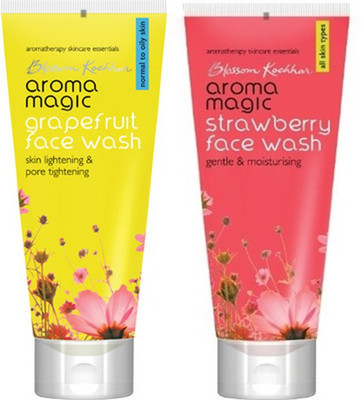 Aroma Magic Grape Fruit ,Strawberry Pack of 2 Face Wash(200 ml)