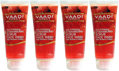 

Vaadi Herbals Strawberry Scrub Face Wash with Mulberry Extract - Pack of 4 Face Wash(60 ml)