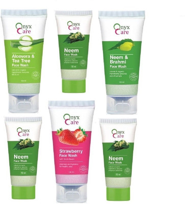

Onyx Care Neem Brahmi + Aloevera + Strawberry + Neem Face Wash (Pack of 3 Sets of 150 ml each) Face Wash(450 ml)