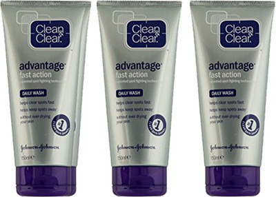 

Clean & Clear Clean & Clear Advantage Oil Control Cream Wash_3 Set of 3 Face Wash(450 ml)