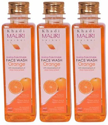 

Khadi Mauri Orange Face Wash - Pack of 3 - Premium Herbal Face Wash(750 ml)