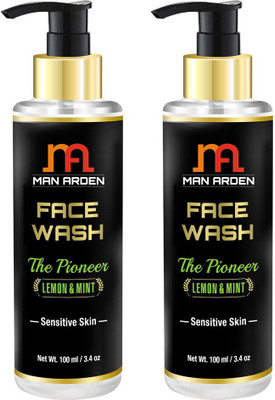

Man Arden Face Wash - The Pioneer (Lemon & Mint) Sensitive Skin (Pack Of 2) Face Wash(100 ml)