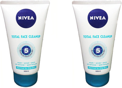 

Nivea Total Face Cleanup Combo Face Wash(100 ml)