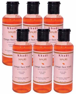 

Khadi Mauri Orange Face Wash - Pack of 6 - Premium Herbal Face Wash(1260 ml)