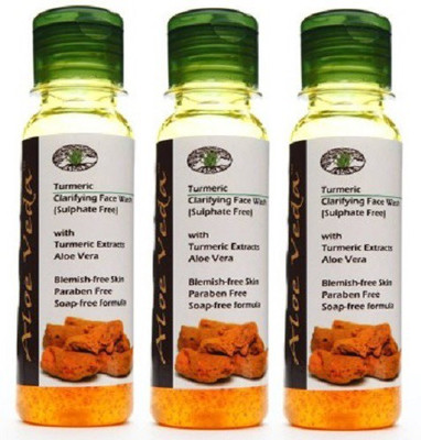 

Aloe Veda Turmeric Clarifying - Sulphate Free pack of 3 Face Wash(300 ml)