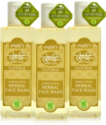 

Khadi Natural Herbs & Spices [Pack of THREE] 200 ml Face Wash(600 ml)