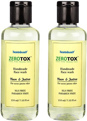 

Healthbuddy Zerotox Handmade Neem & Teatree, 2 Packs of 210ml Each Face Wash(420 ml)