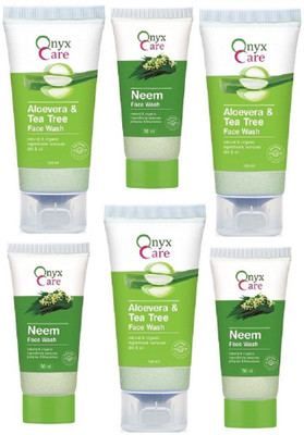 

Onyx Care Aloevera & Tea Tree + Neem Face wash (Pack of 3 Sets of 150 ml each ) Face Wash(450 ml)