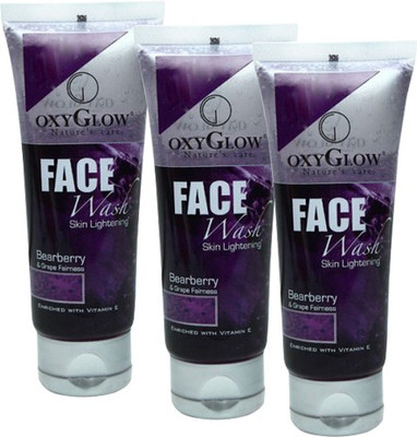 

Oxyglow Bearberry & Grape Fairness Pack of 3 Face Wash(300 ml)