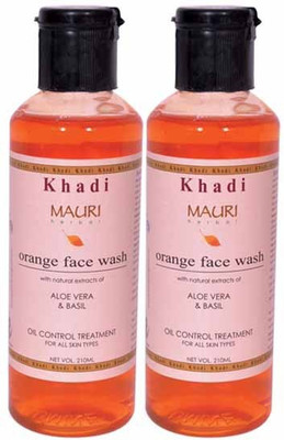 

Khadi Mauri Orange Face Wash - Pack of 2 - Premium Herbal Face Wash(420 ml)