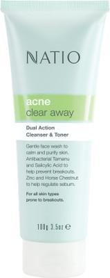

Natio Acne Clear away Dual Action Cleanser & Toner Face Wash(100 g)