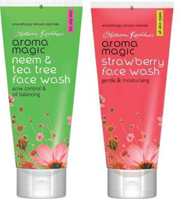 Aroma Magic Neem And Tea Tree & Strawberry Pack of 2 Face Wash(200 ml)