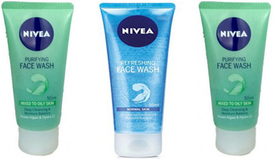 

Nivea Purifying Face Wash-2 & Refreshing Face Wash-1 Pack Of 3 Face Wash(50 ml)