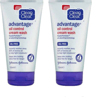 

Clean & Clear Clean & Clear Advantage Oil Control Cream Wash Set Of 2 Face Wash(300 ml)