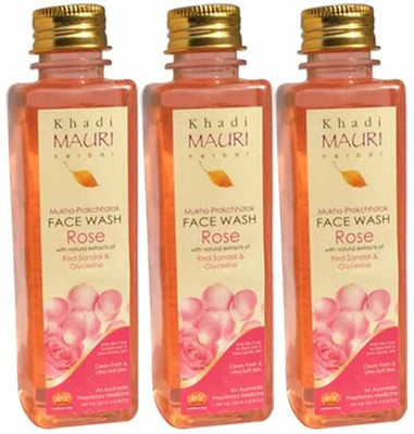 

Khadi Mauri Rose Face Wash - Pack of 3 - Premium Herbal Face Wash(750 ml)