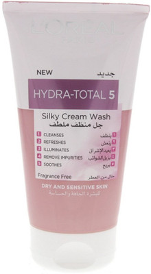 

L'Oreal Paris HYDRA-TOTAL 5 FOR DRY AND SENSITIVE SKIN- SILKY CREAM Face Wash(149 ml)