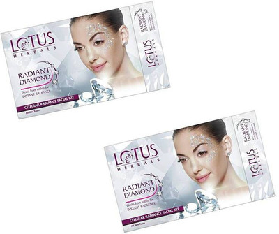 Lotus Radiant Diamond Cellular Radiance Facial Kit (( 37g*2 )) 74 g(Set of 2) available at flipkart for Rs.509