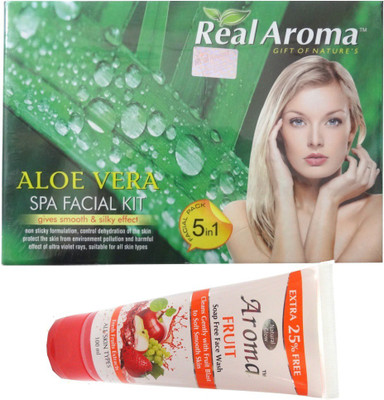 

BIGSALE786 Real Aroma Aloe Vera Spa Facial Kit 5 in 1 Free Asta Berry Neam & Aloe Face Wash 710 g(Set of 5)