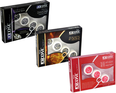 

Jocose Facial Kit Combo : Diamond , Gold & Fruit Facial 165 ml(Set of 3)
